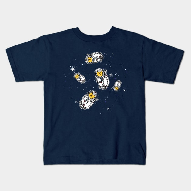 Astronaut Cats Need Space Kids T-Shirt by ellenhenryart